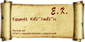 Egyedi Kálmán névjegykártya